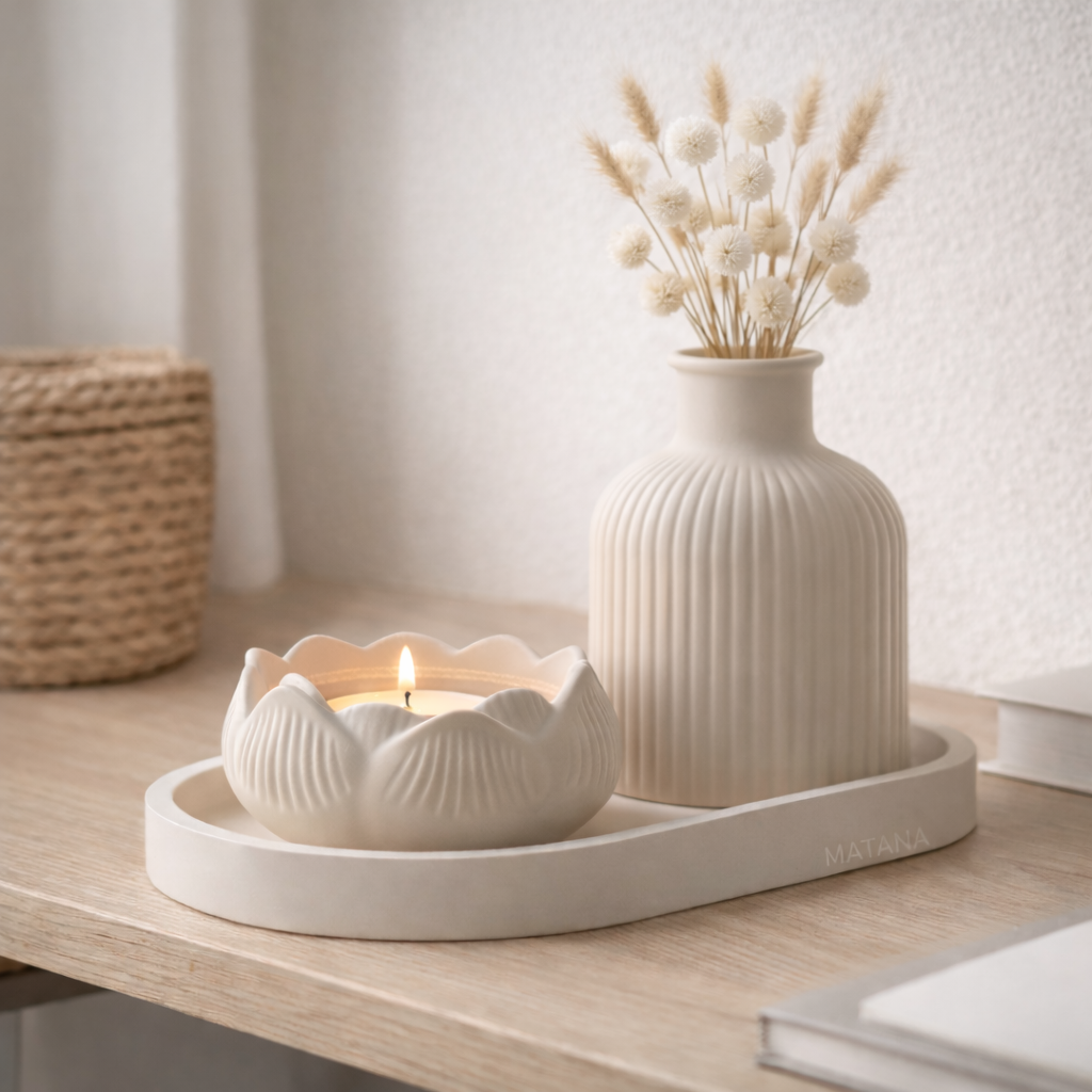 Ribbed Series – Decorative Set – Light – 3-Piece – MATANA