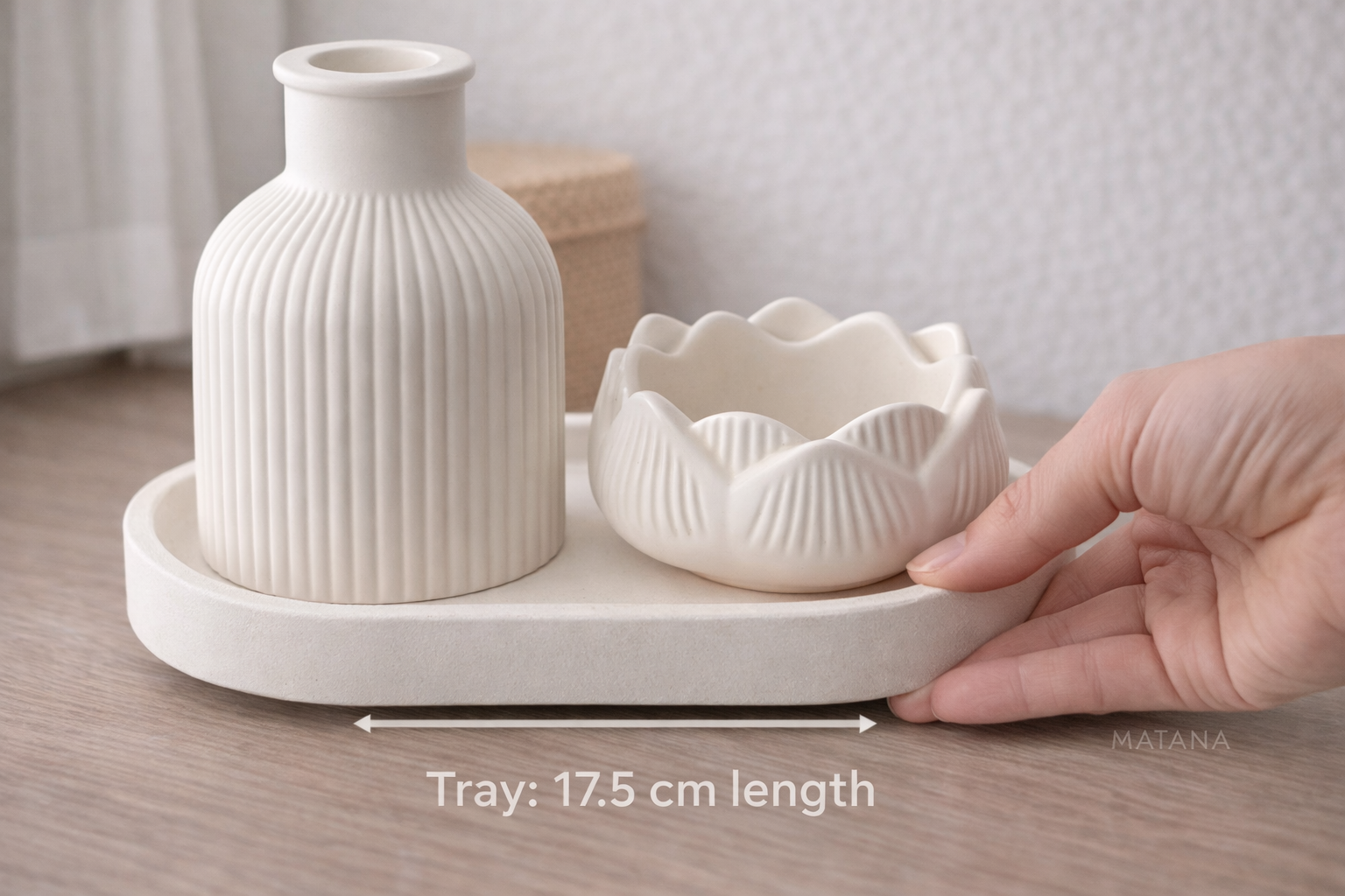 Ribbed Series – Decorative Set – Light – 3-Piece