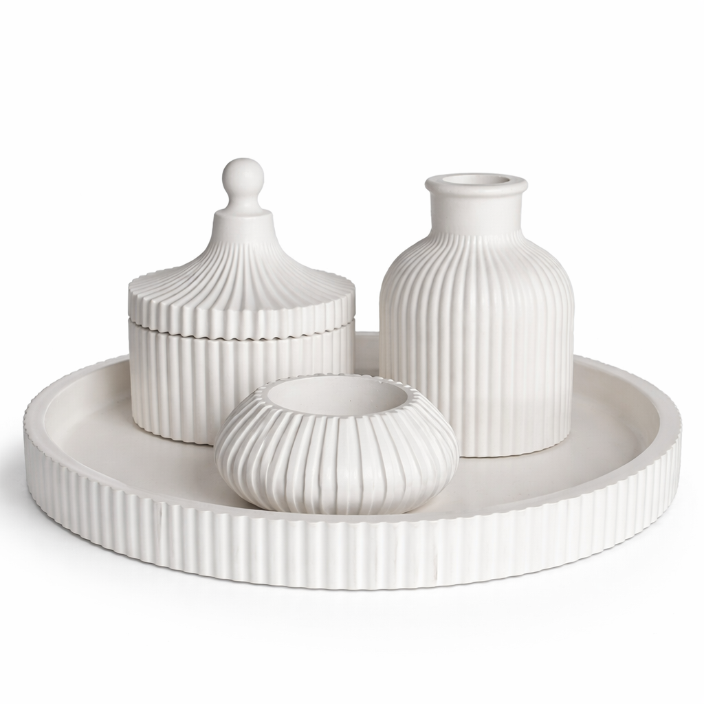 Ribbed Series – Decorative Set – Aura Sculpt – 4-Piece