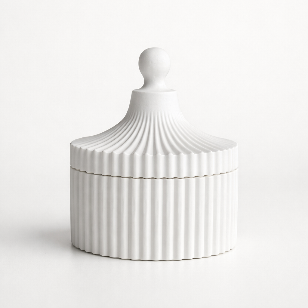 Ribbed Series – Storage Jar – Sculpted Lid – Standard