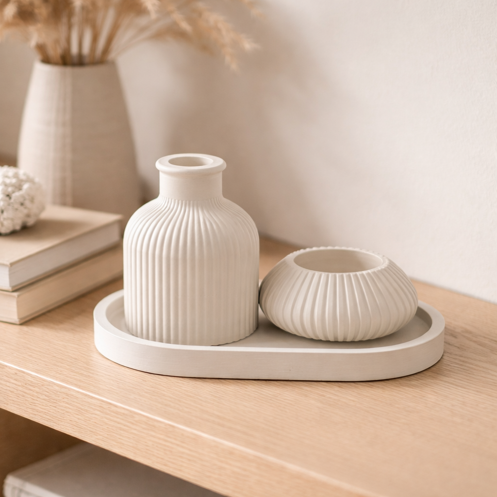 Ribbed Series – Decorative Set – Calm – 3-Piece