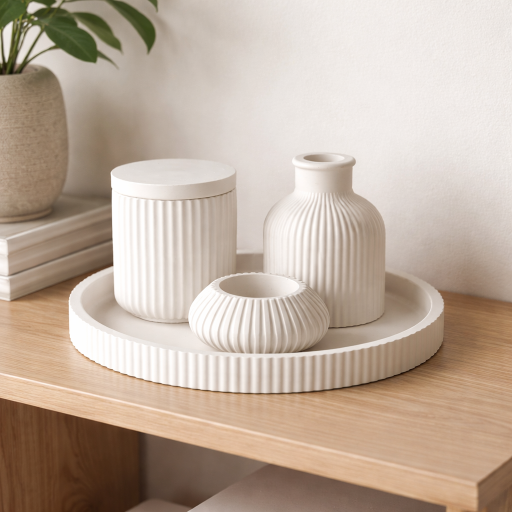 Ribbed Series – Decorative Set – Aura – 4-Piece