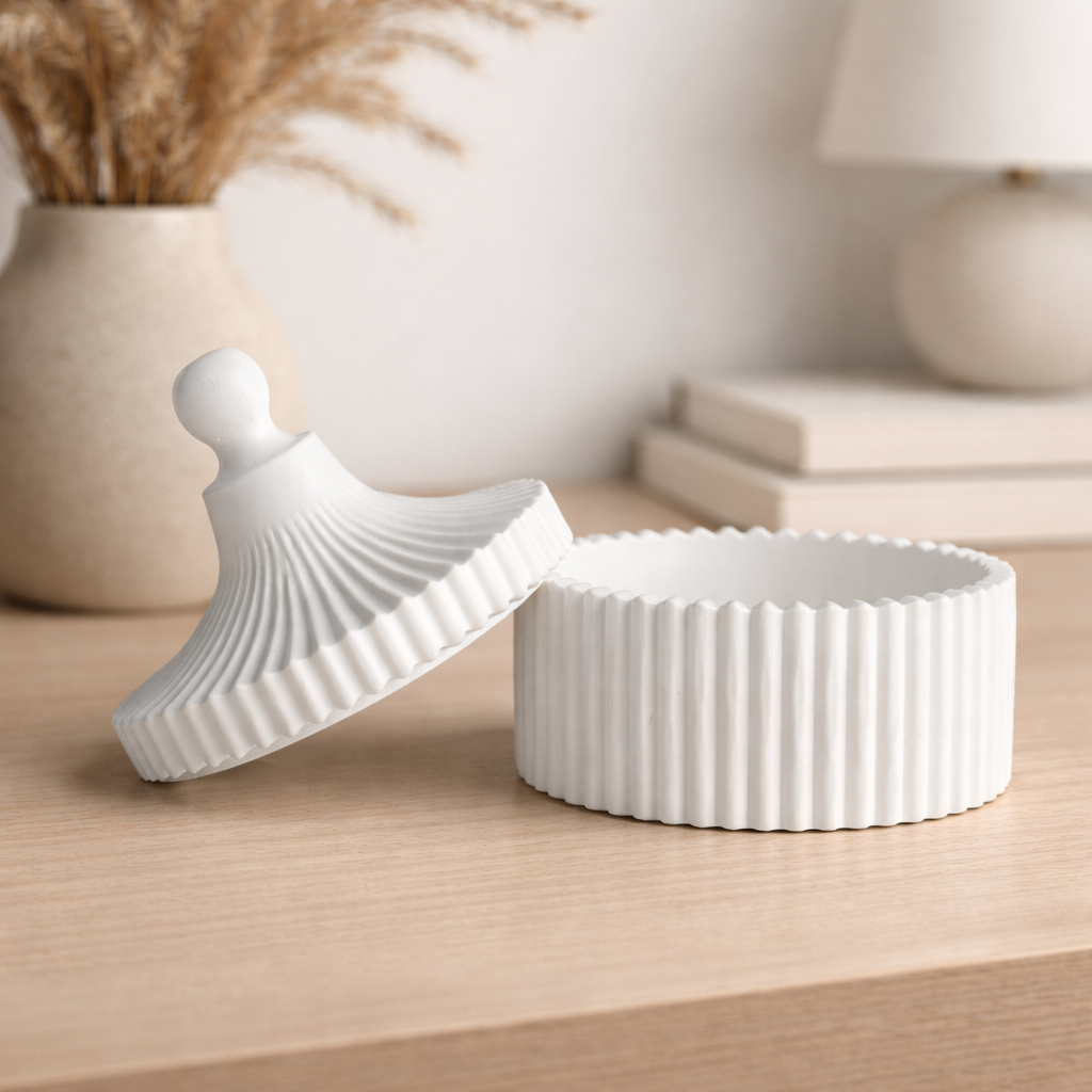 Ribbed Series – Storage Jar – Sculpted Lid – Standard