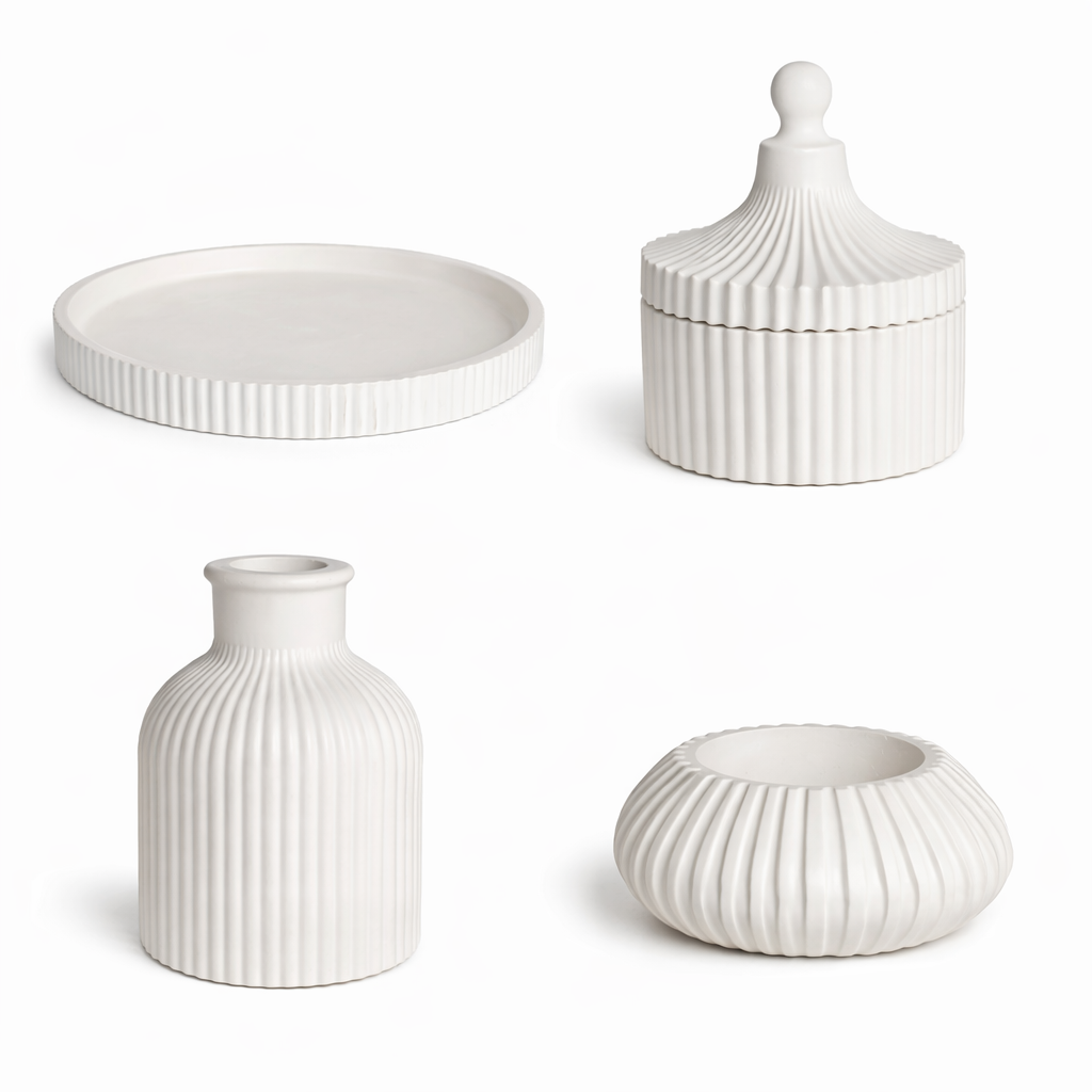 Ribbed Series – Decorative Set – Aura Sculpt – 4-Piece