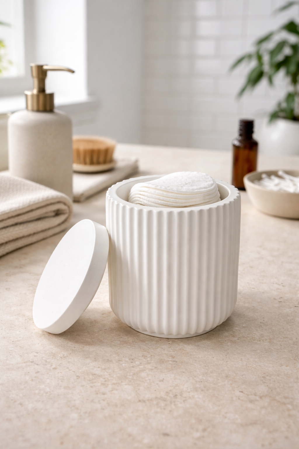 Ribbed Series – Storage Jar – Flat Lid – Tall
