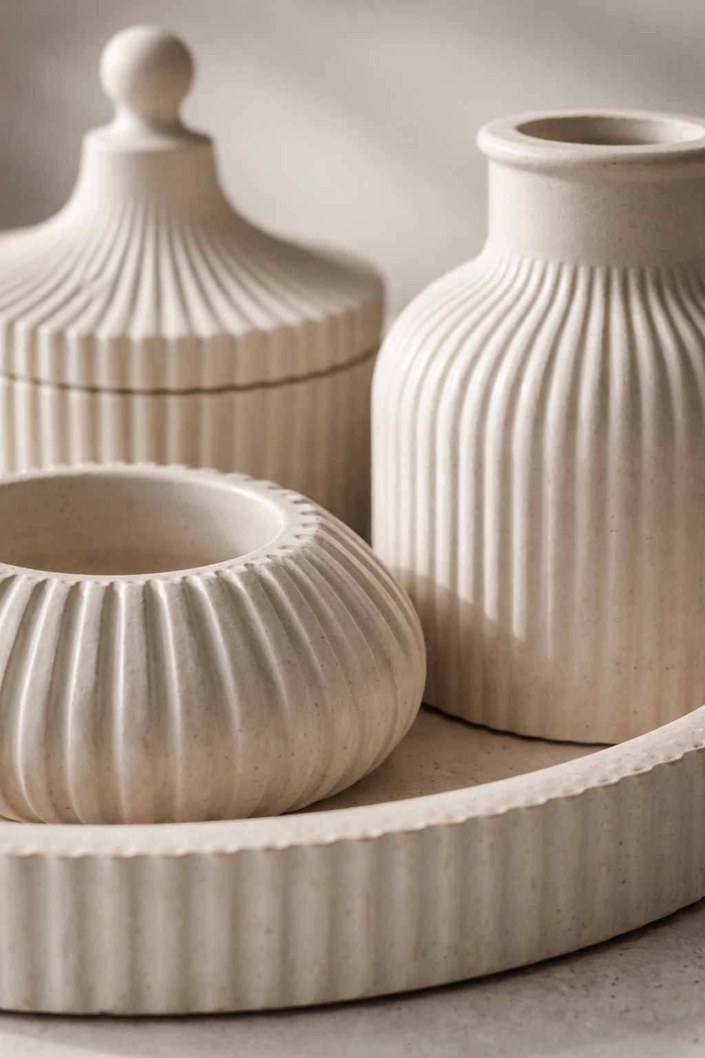 Ribbed Series – Decorative Set – Aura Sculpt – 4-Piece